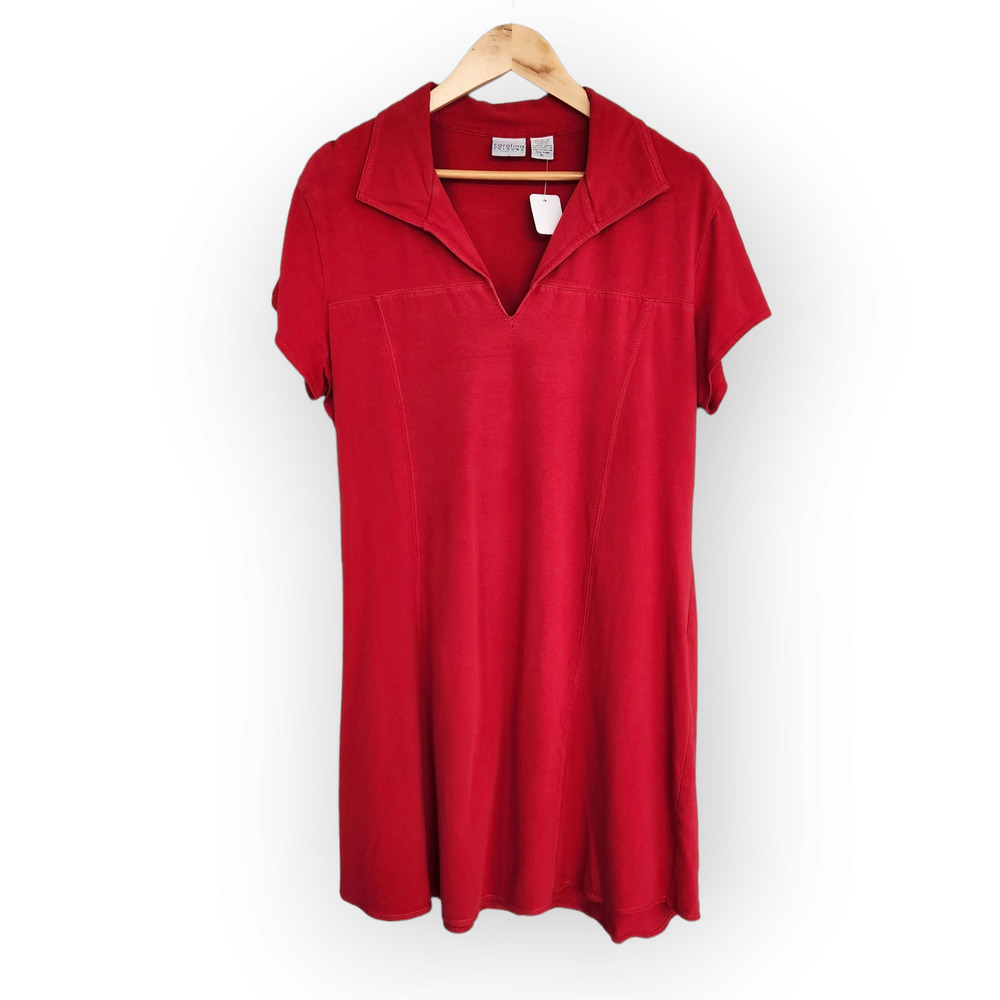 Carolina Colours Vintage Red V Neck T Shirt Tennis Dress XL